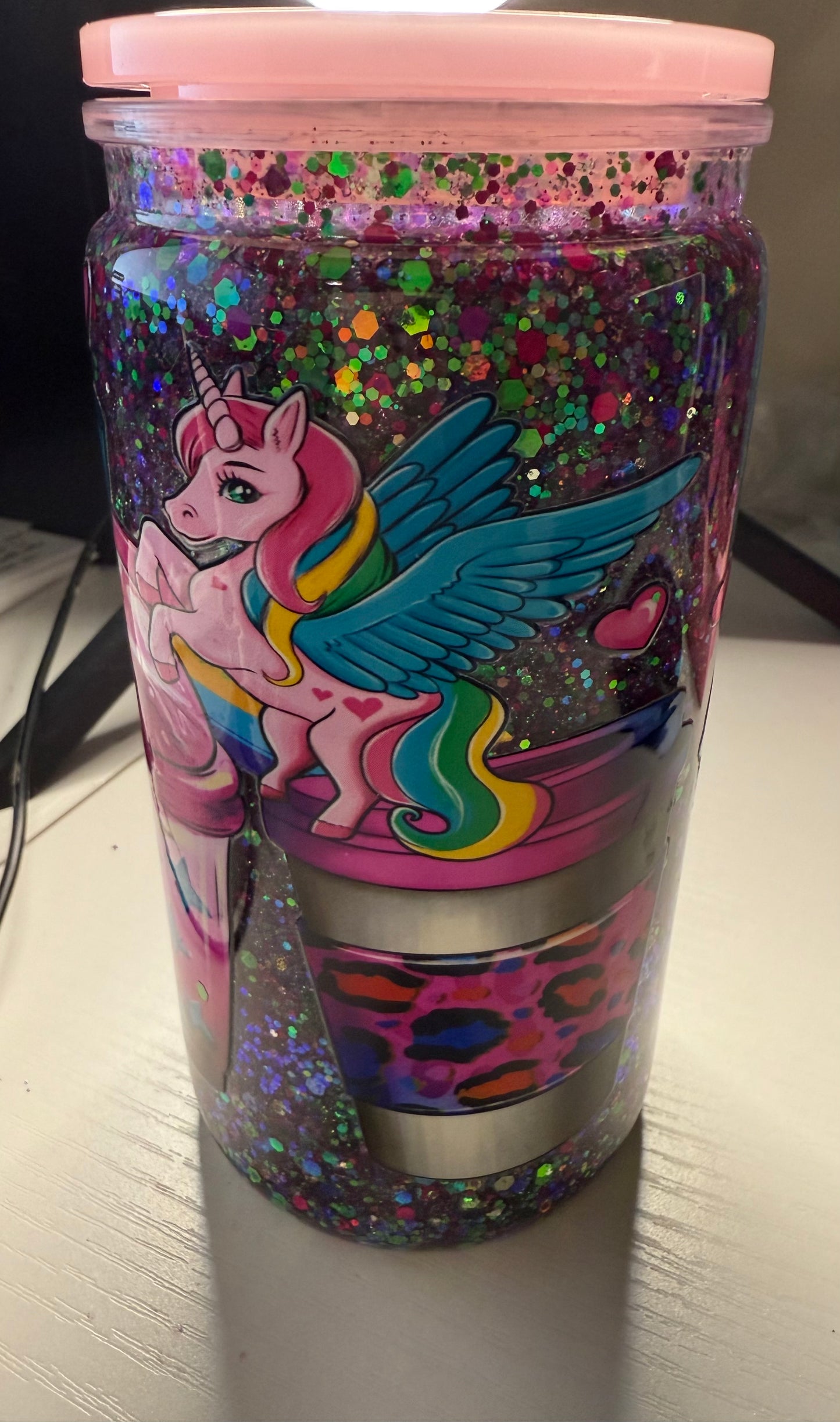 16oz Acrylic SnowGlobe Cup with Color Lid (Choose any decal to add-on)