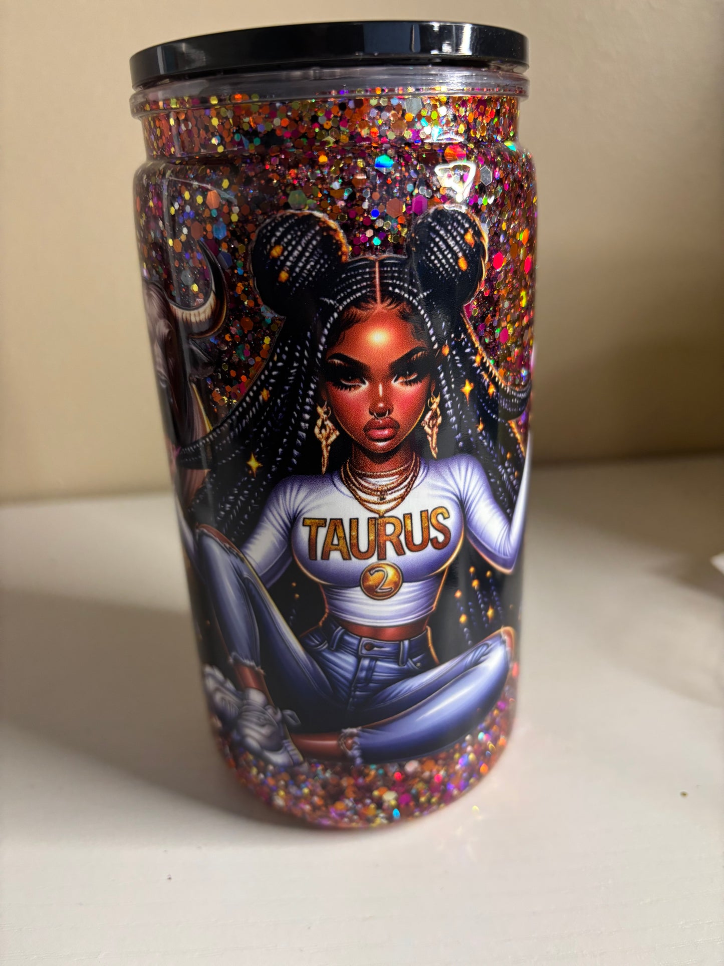 16oz Acrylic SnowGlobe Cup with Color Lid (Choose any decal to add-on)