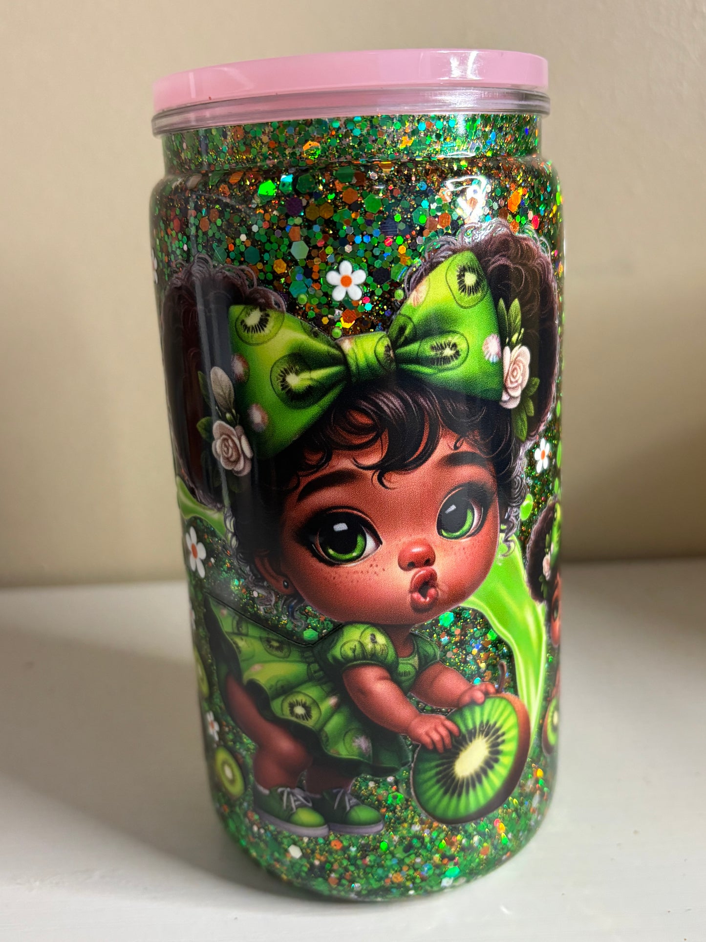 16oz Acrylic SnowGlobe Cup with Color Lid (Choose any decal to add-on)