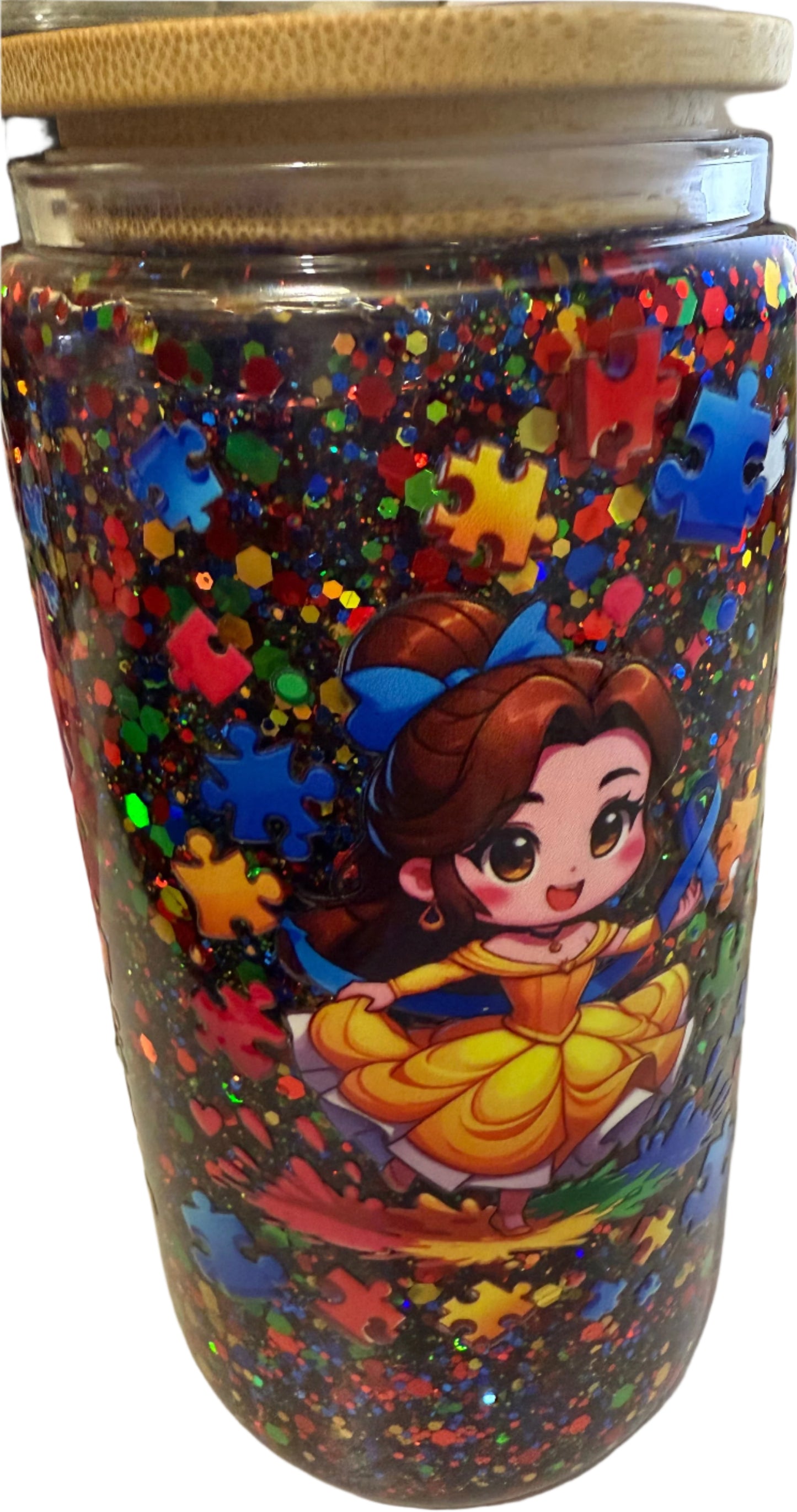 16oz Snow Globe Glass Cup(Choose any Decal to Add)