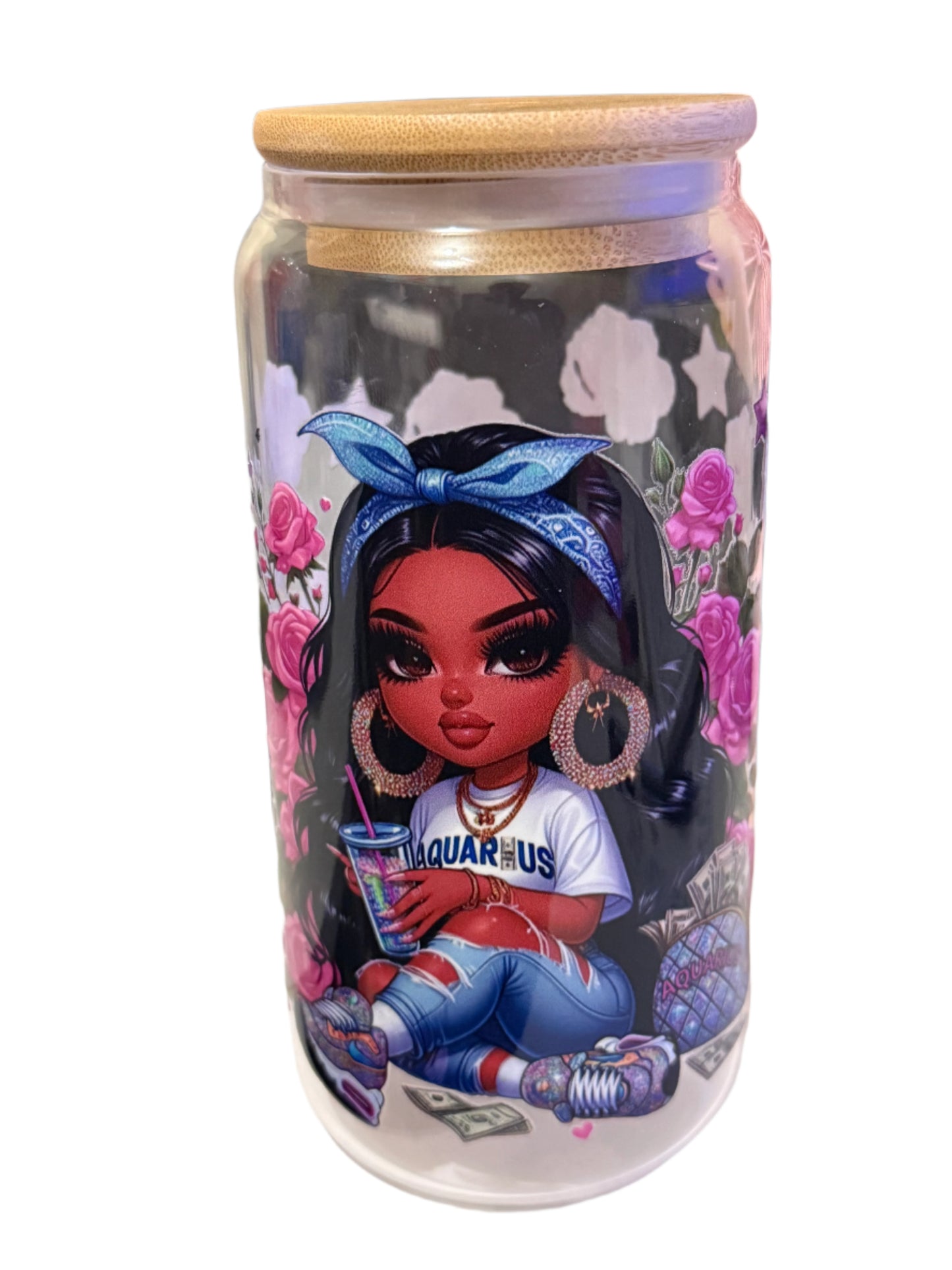 16OZ Non-Snow Globe Glass Cup(Choose any Decal to Add)